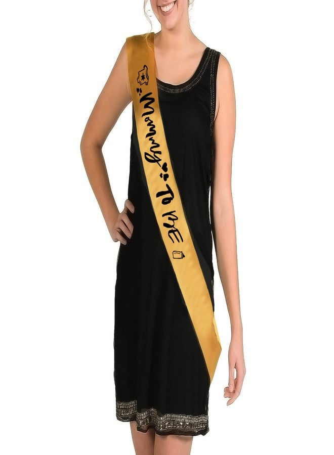 Hubops Mommy to be sash and Daddy to be Sash for Party Decoration Combo Pack (Gold Mommy n Daddy) - Image 3